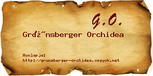 Grünsberger Orchidea névjegykártya